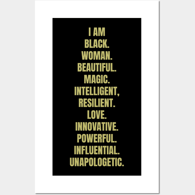 I Am A Powerful Black Woman | African American | Black Queen Wall Art by UrbanLifeApparel